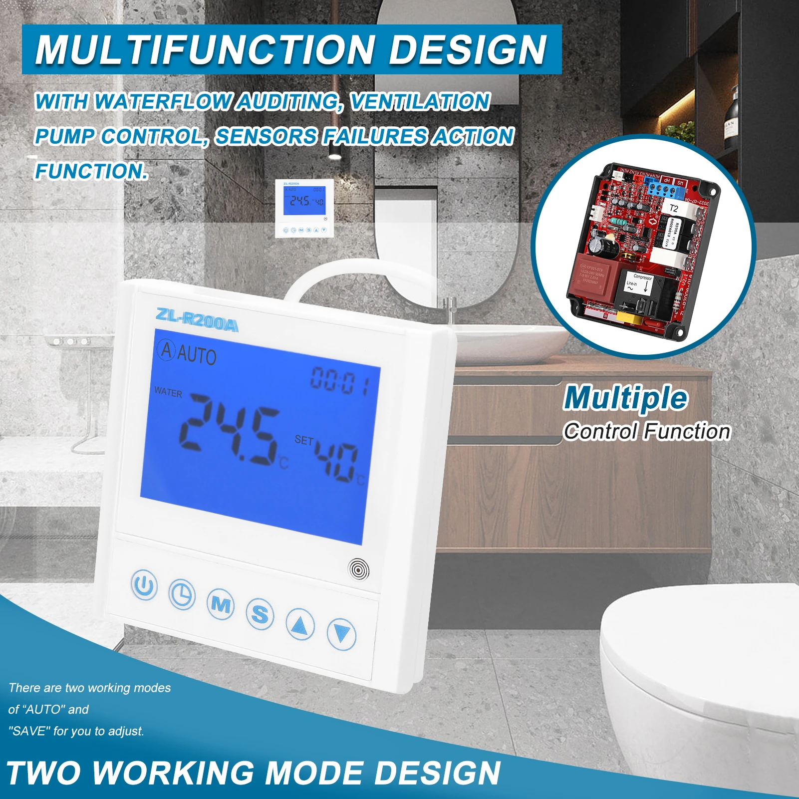 Zlr200a Universal Airsource Heat Pump Water Heating Controller