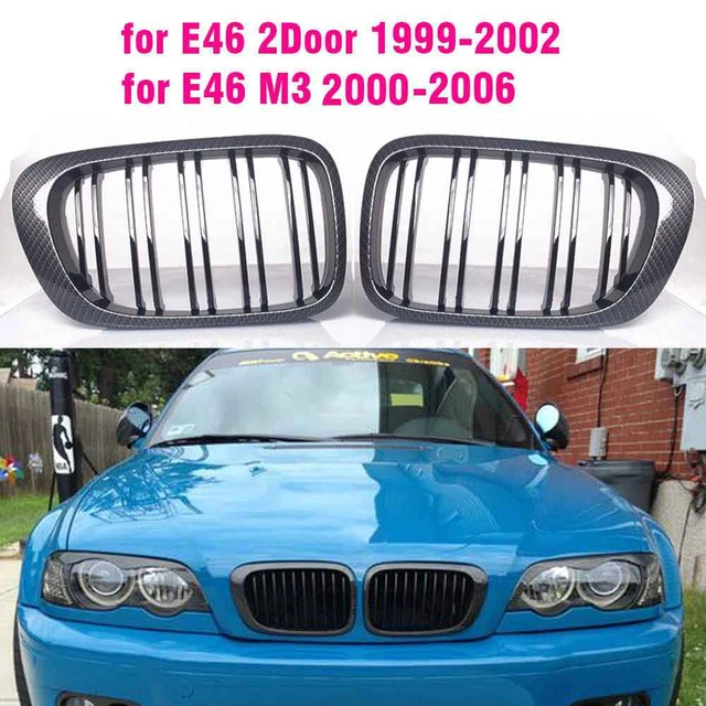 MIC Front Kidney Grill Grilles Fit for 2003-2006 E46 2-Door Coupe 325Ci  330Ci LCI,Car Front Bumper Grille,Gloss Black