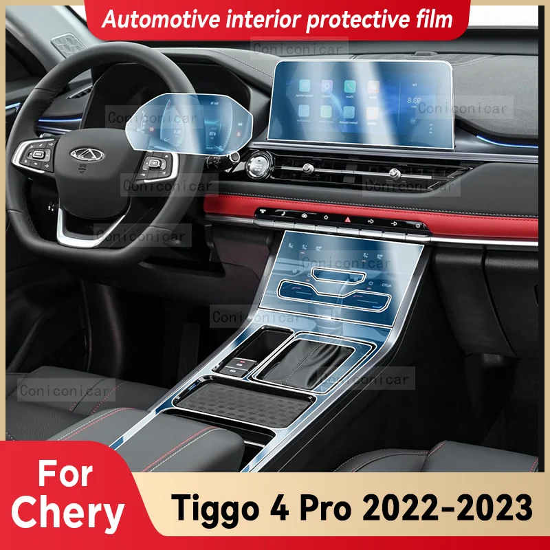 

For Chery Tiggo 4 Pro 2023 2021 2022 TPU Gearbox Panel Film Dashboard Protective Sticker Interior Anti-Scratch Car Accessories