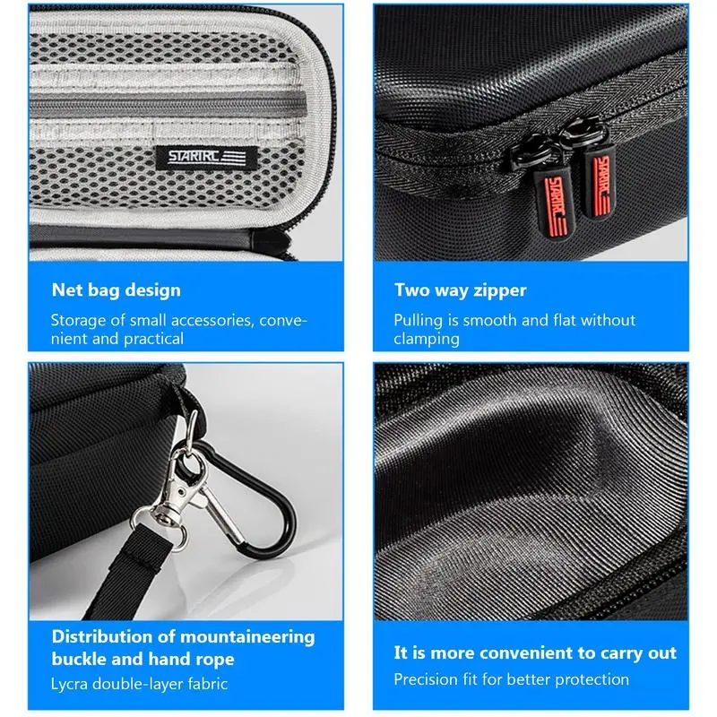 For Insta360X3 Camera Storage Case Portable Carrying Case Waterproof PU Hand Strap Hard Bag Storage Bags