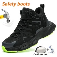 Lightweight Durable Safety Boots Anti-Smash Anti-Puncture Comfortable Breathable Work Shoes for Outdoor Use