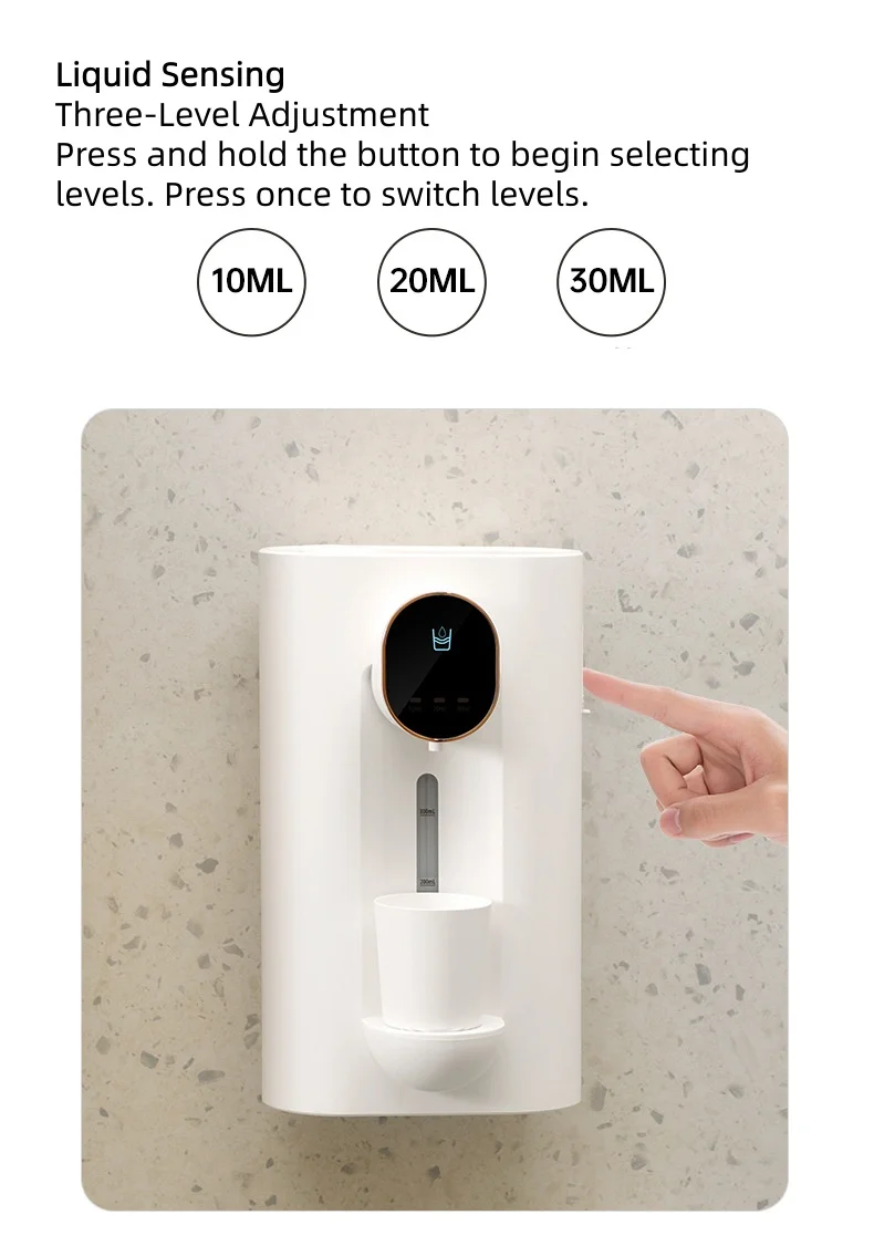 Wall Mounted Smart Mouthwash Dispenser 2 Magnetic Cups USB-C Rechargeable Mouth Wash Machine For Household Bathroom