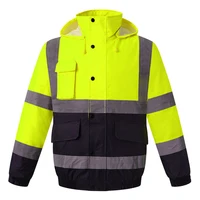 High Visibility Reflective Witnter Jacket Men Waterproof Thickened Safety Coat for Outdoor Work Hi Vis Workwear Bomber Jacket 1
