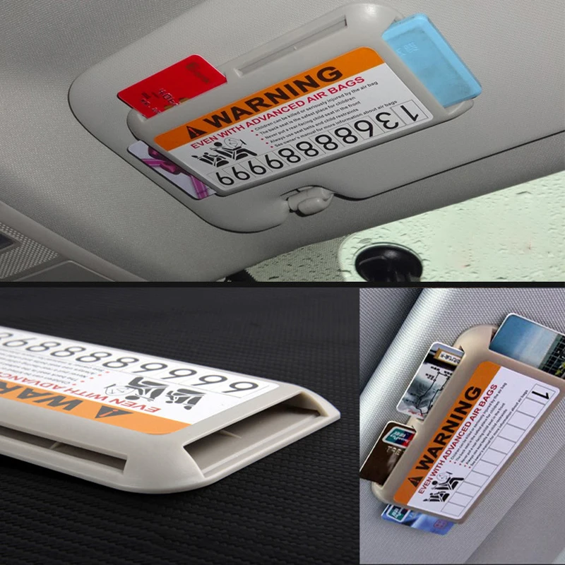 CarCardHolderSunVisorStorageBoxTemporaryParkingCardHolderDashboardAutoAccessories