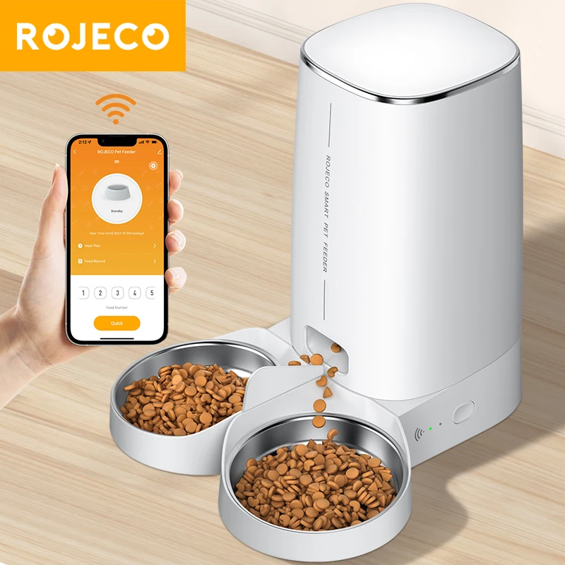 ROJECO Automatic Cat Feeder Pet Cat Food Kibble Dispenser Pet Smart
