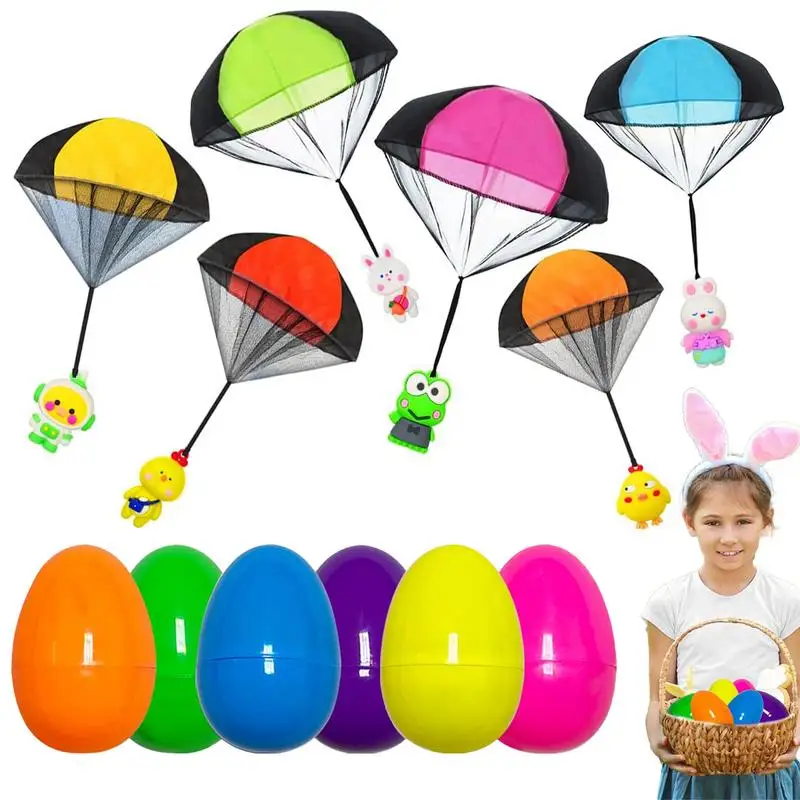 

Parachute Toys For Kids Easter Basket Stuffers 6pcs Easy To Play Easter Eggs Parachute Toys For School Classroom Rewards