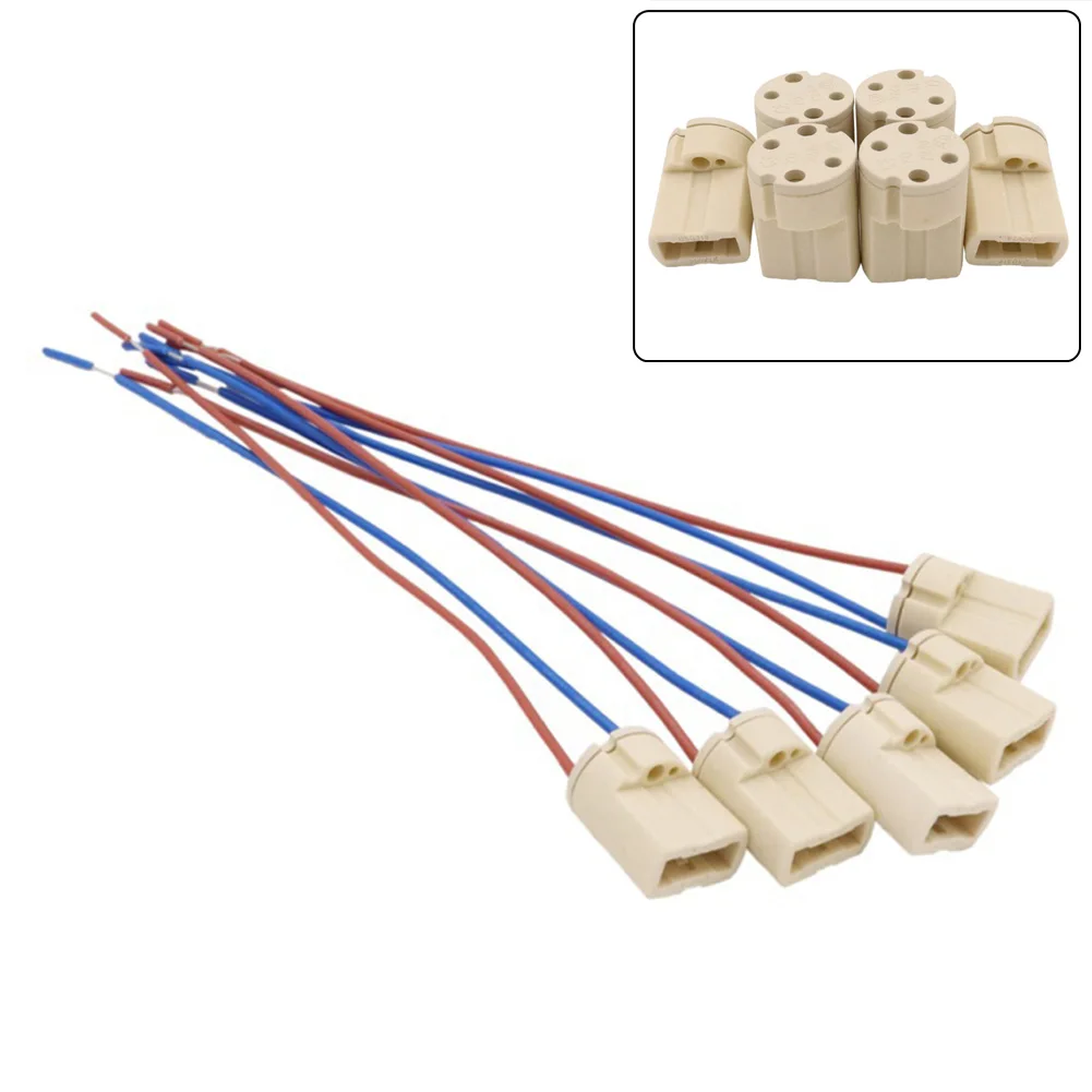 Lamp Holder Lamp Bulb Holder Lamp Base 5Pcs G9 Lamp Holder Base Including Cable for Halogen Lamp And LED 250V 2A 500W G9 Ceramic Holder Lighting Accessories