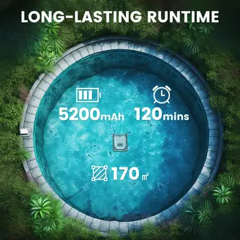 AIRROBO Pool Vacuum for Inground Pools, Smart Navigation Pool Cleaner Robot, Wall Climbing Pool Cleaner,120 Min Run Time 5