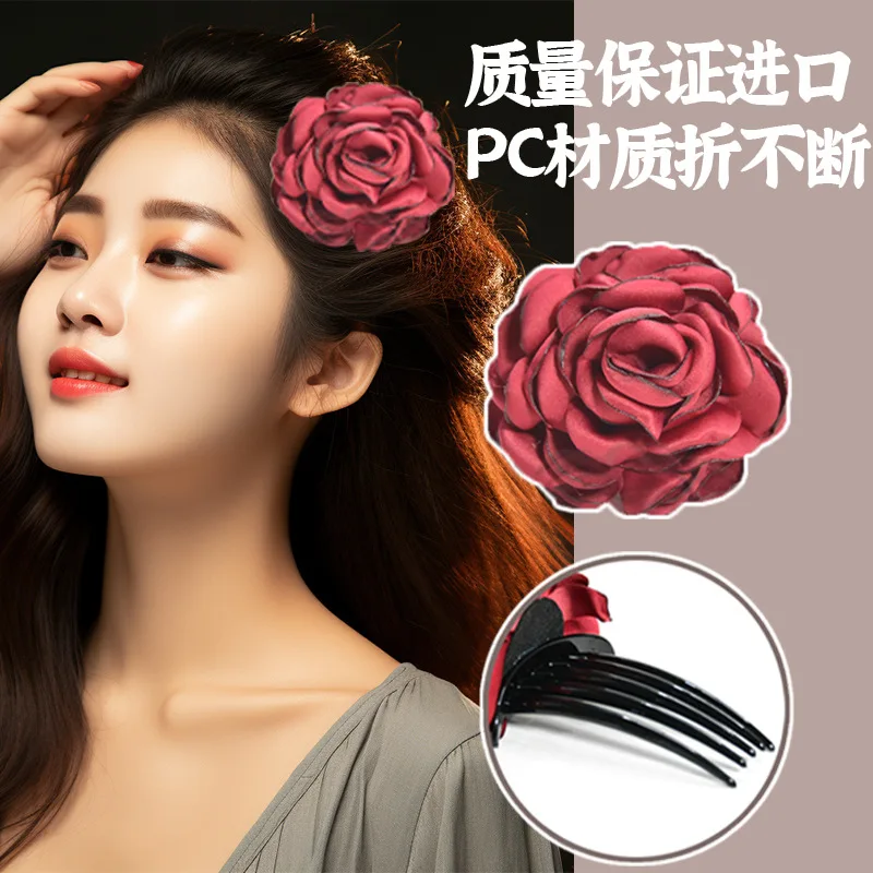 

Bride Wedding Retro Flower High End Fashion Women's Hair Comb Hair Accessories Gift Camellia Pan Hair Fork