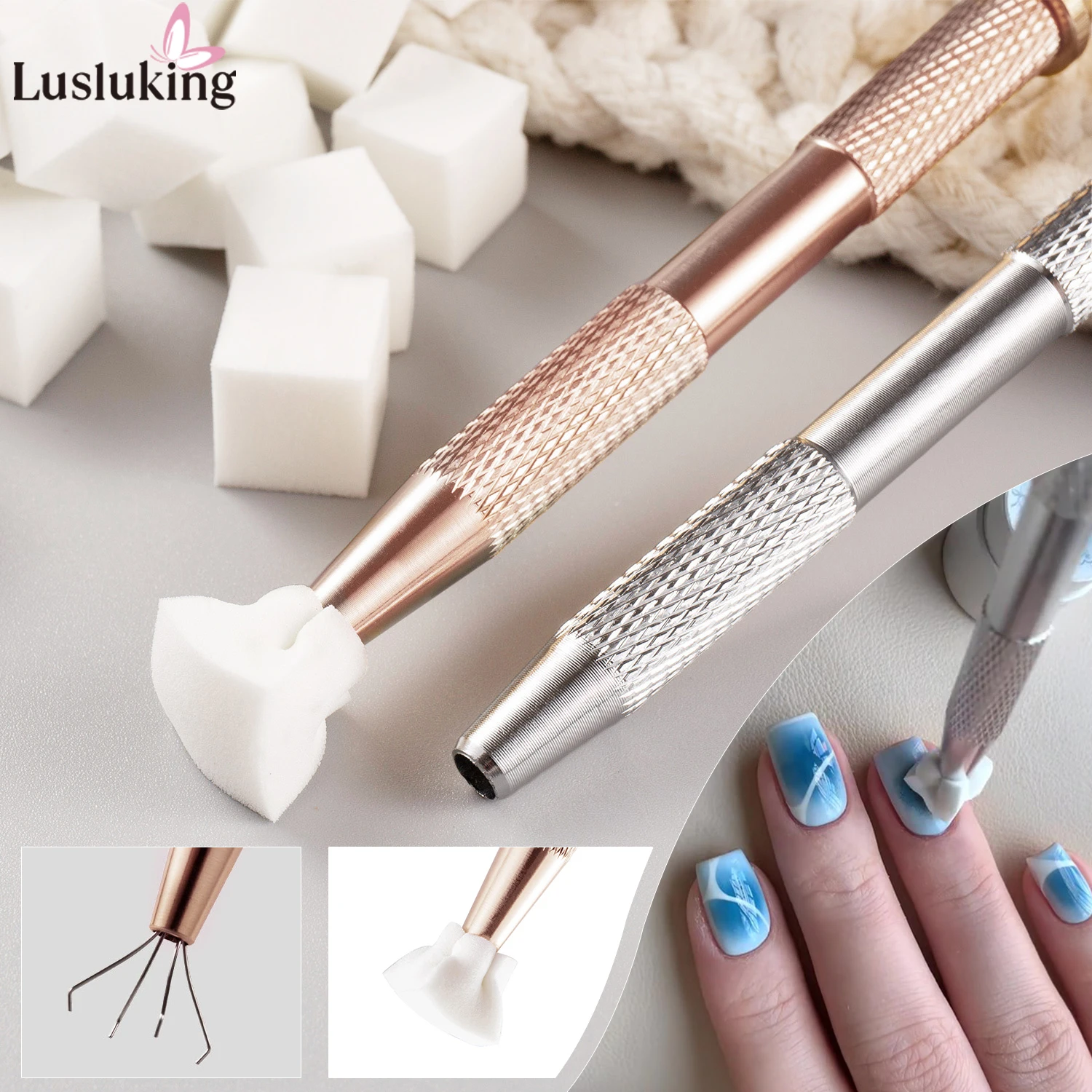 Nail Art Sponge Set 50/25pcs Nail Art Sponge Set Manicure DIY Creative Nail Sponge Gripper Tool Gradient Art Tools Manicure Accessories
