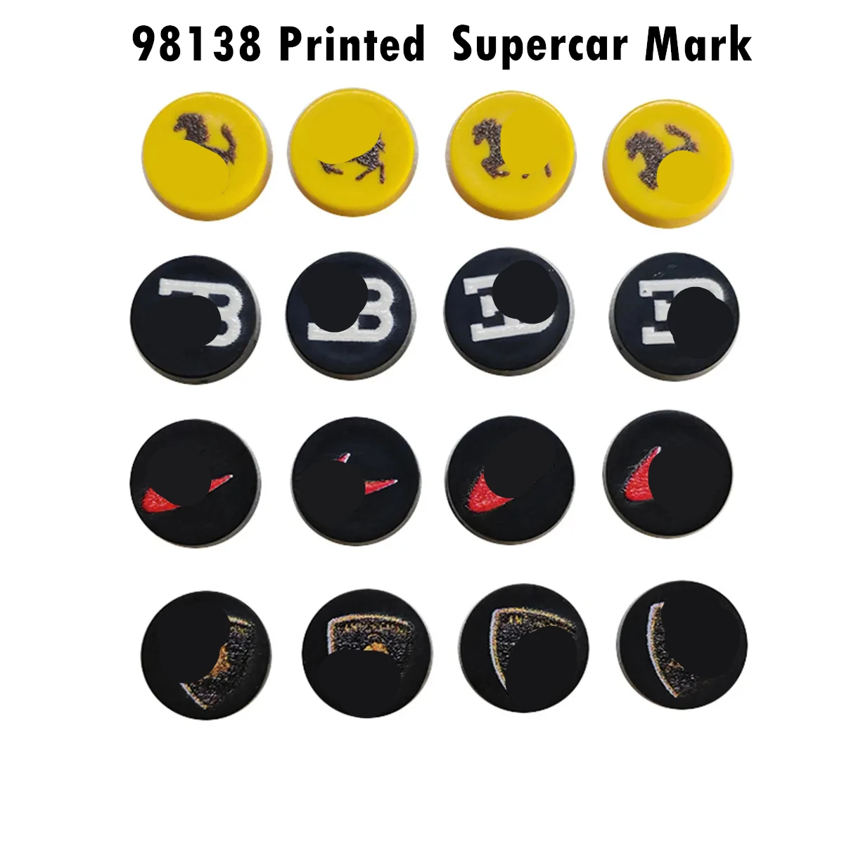 98138 Stampato Hubcap 1X1 Round Supercar Auto Logo High-Tech Compatibile Con 42115 42143 42125 Moc Mattoni Building Blocks Giocattolo Fai Da Te