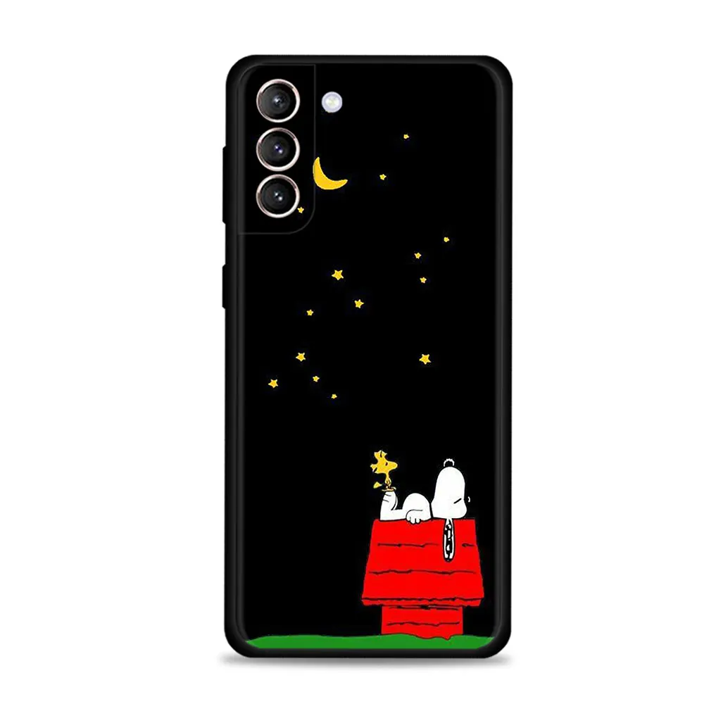 Silicone Case Cover for Samsung Galaxy S22 S20 FE S21 Ultra S10 S9 S8 Plus S10e Note 20plus 10plus Funda Anime Snoopy mobile pouch bag Cases & Covers