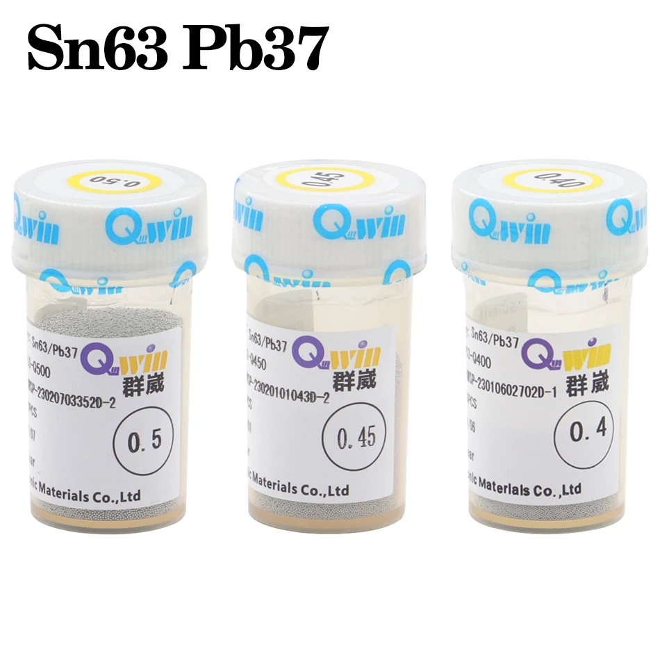 250,000pcs/bottle Tin Balls BGA Leaded Solder Balls 0.2mm 0.3mm 0.35mm 0.45mm 0.6mm 0.65mm 0.76mm Chip Repair Tin Beads Sn63 Pb3 Solder Balls