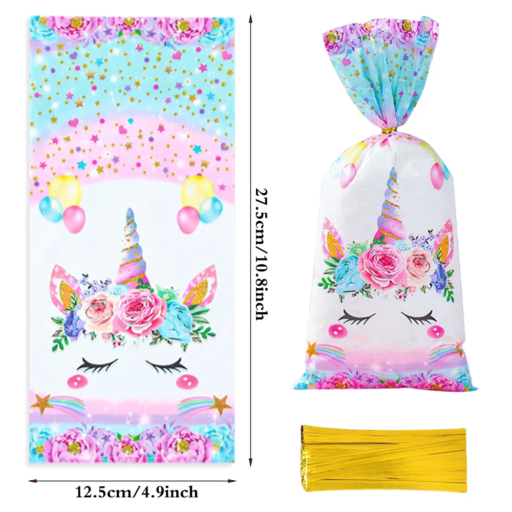 25/50/100Pcs Einhorn Party Süßigkeiten Tasche Dekorationen Einhorn Geschenk Wrap Für Bäckerei Hochzeit Mädchen Geburtstag baby Shower Party Liefert – Detail 9
