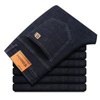 Wthinlee 2024 NEW Men's Fashion Business Jeans Classic Style Casual Stretch Slim Jean Pants Male Brand Denim Trousers Black Blue 1