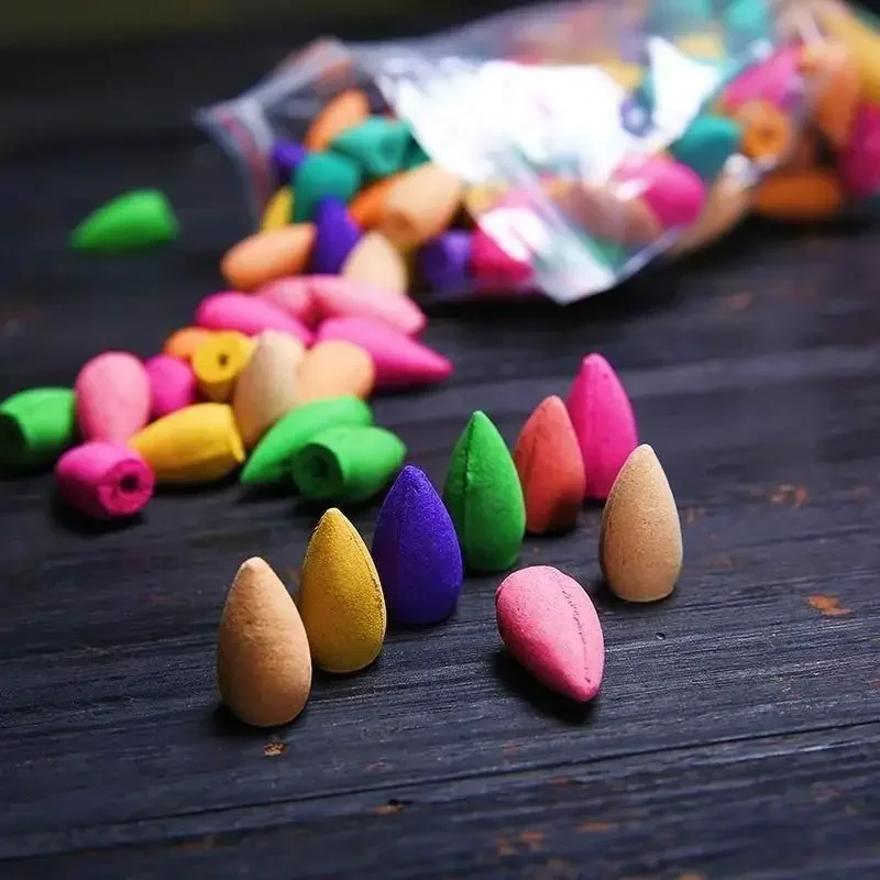 Incense Cones 30/60Pc Waterfall Smoke Backflow Natural Incense Cone Lavender Multi-scented Suitable for Places Tea Room Yoga Room