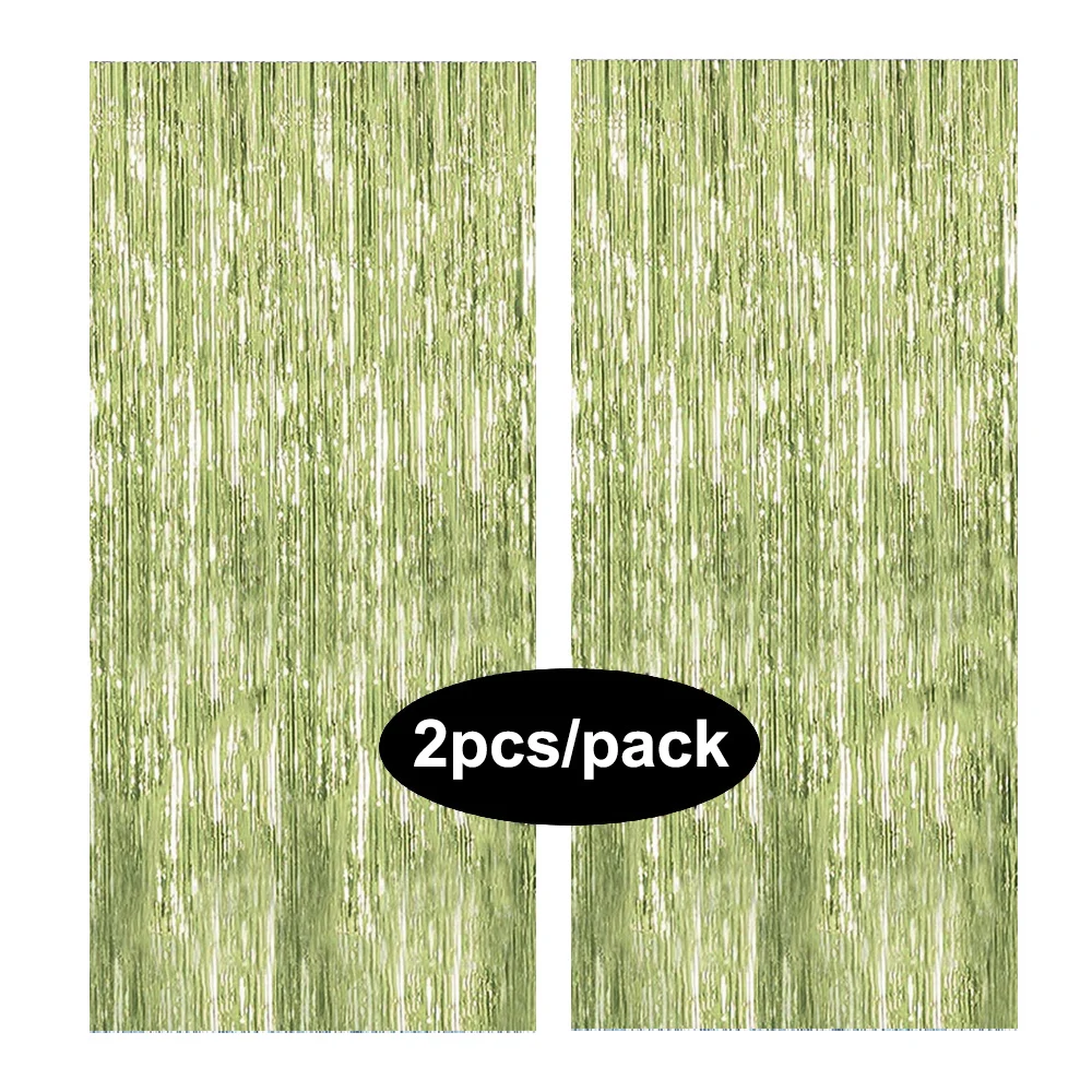 YAAVAAW 2 tende a frange in lamina con glitter, 1 x 2,5 m, colore: rosa, per festa, decorazioni per eventi come compleanno, scuola, laurea, addio al