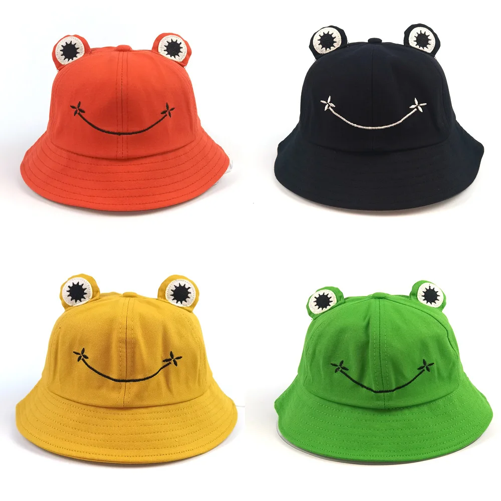 Tanio Dzieci-rodzice żaba kapelusz typu Bucket dla kobiet lato jesień