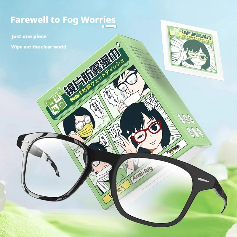 100pcs Disposable Eyeglass Cleaning Pads Quick Drying Lens Wipes Anti-Fog Glasses Wipes Traceless Dust Removal