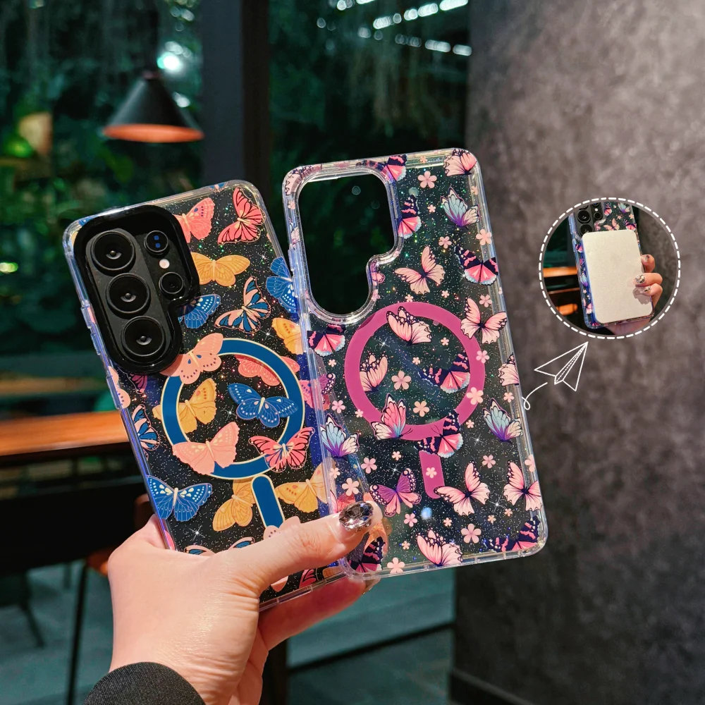 Luxury Aurora Love Magnetic Case with Floral Design