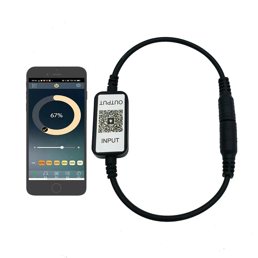 11 Key Mini Bluetooth Monochrome Controller LED Monochrome Light Strip Wireless Bluetooth Dimming Controller DC5-24V