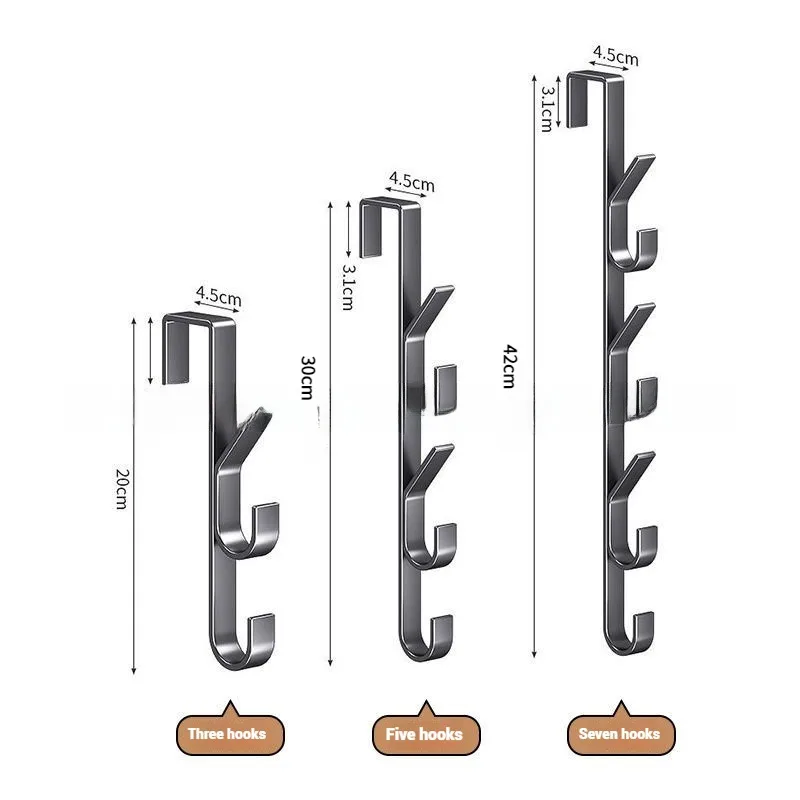 No Drill Door Hooks-Over Door Hanger For Clothes-Wall Mounted Coat Rack For Bedroom & Dorm Space Saving Design storage hook door hook