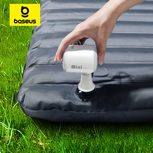 Baseus Air Pump เครื่องอัดอากาศไร้สาย Camping Inflatable Deflate เตียง Mats แหวนว่ายน้ํา Mini แบบพกพากลางแจ้ง Inflator ปั๊ม 1