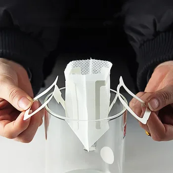 30/50/100PC Coffee Filters Disposable Coffee Fliter Bags Portable Hanging Ear Style Filters Eco-Friendly Paper Bag Coffee Making