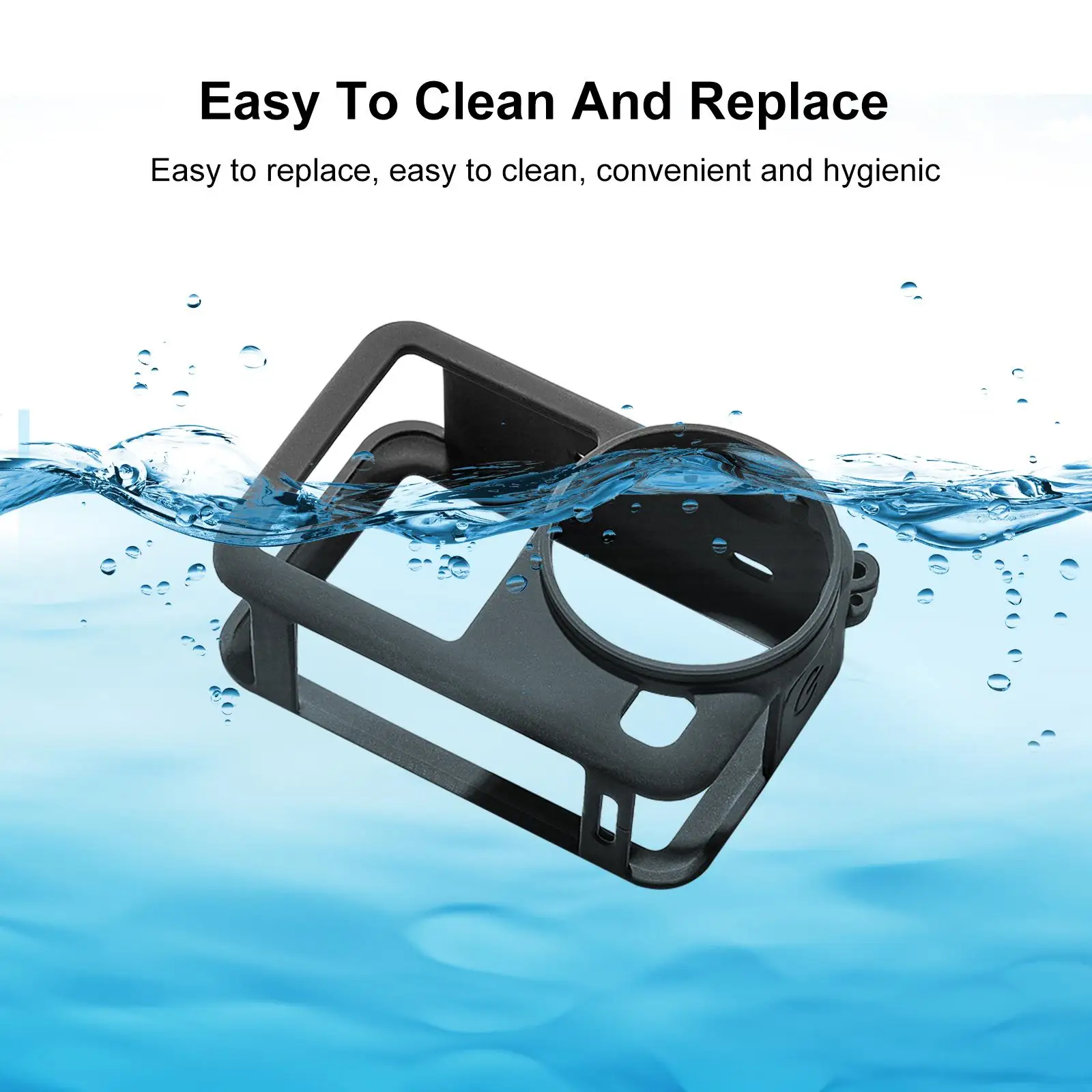 For DJI Osmo Action 6 PULUZ Silicone Protective Cover with Wrist Strap & Lens Cap