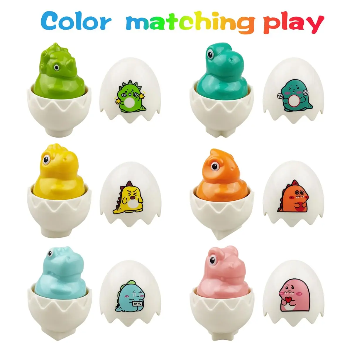 Toddler Sensory Matching Eggs Toys Montessori Sorting Educational Toy for Kids 1-3Y Puzzle Games Easter Eggs Basket Stuffers 4