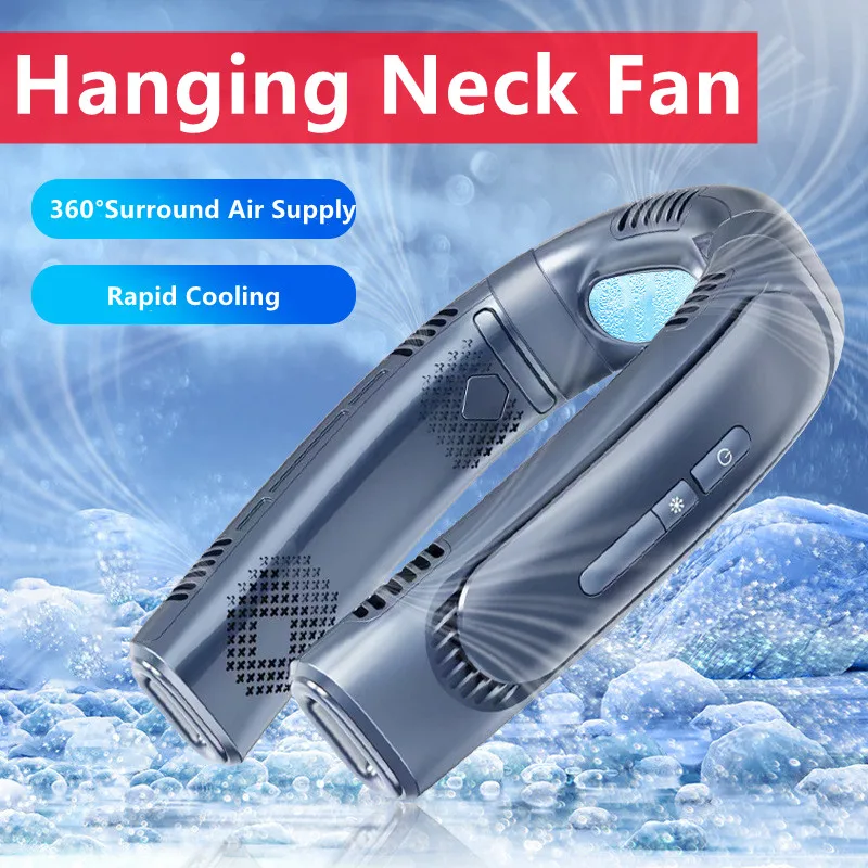 

Mini Neck Fan Portable Bladeless Fan USB Rechargeable Leafless Hanging Fans Air Cooler Cooling Wearable Neckband Fans For Summer