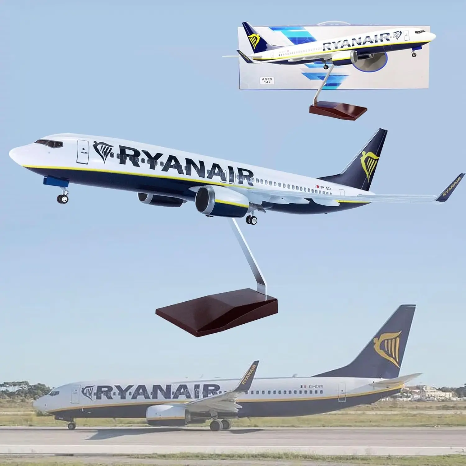 737-8 B737 Model Airplane Ryanair Ireland Airlines with Landing