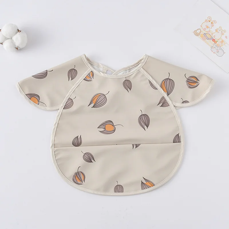 New Short Sleeve Washcloth Baby Bibs Cute Waterproof Feeding Apron Bib Soft Burp Cloth For Toddler Boy Girl Bandana Bibs 4