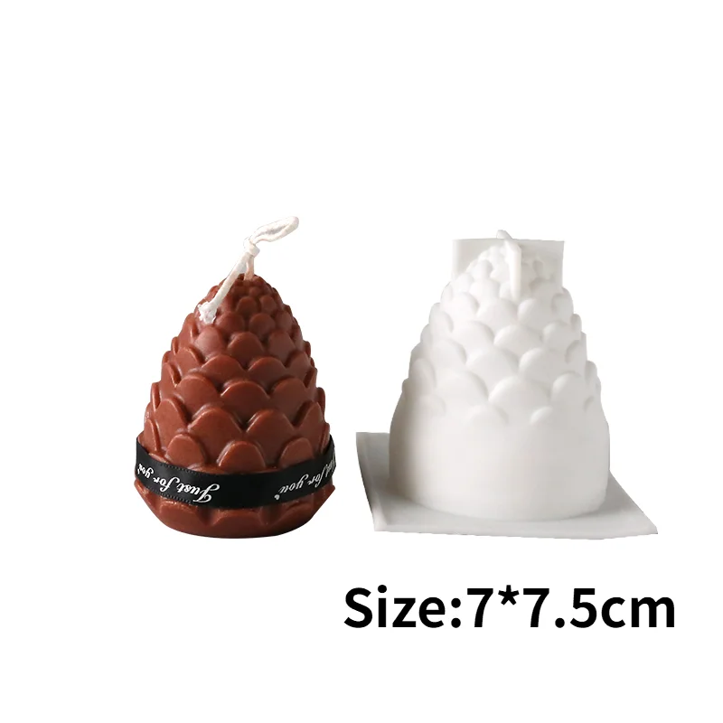 thumbnail image 1 of Molde de silicona con forma de piña 3D para velas, hecho a mano, para decoración de tartas, chocolates, bricolaje, suministros para hacer jabón de resina de yeso, regalo de Navidad, 1 of 5
