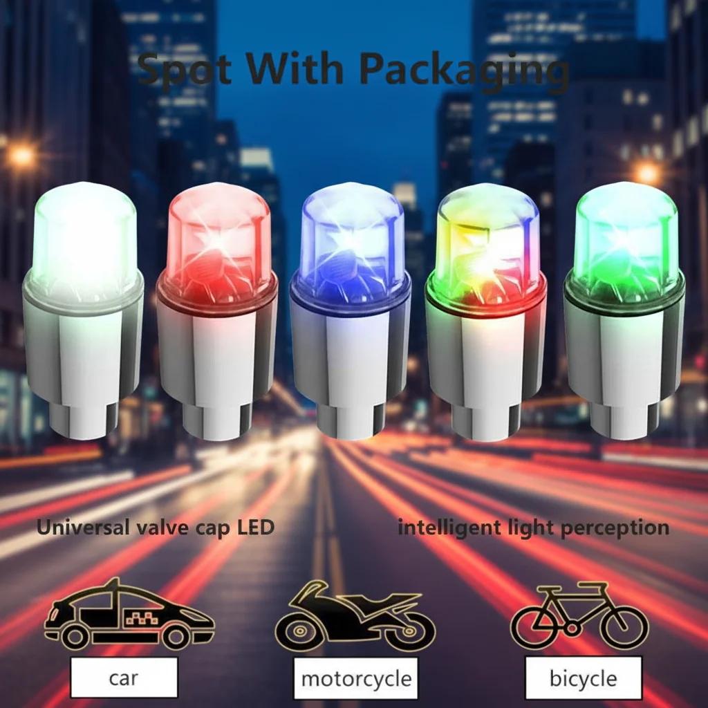 유니버설 LED 휠 라이트 자전거 밸브 라이트 자동차 네온 램프 컬러풀 타이어..