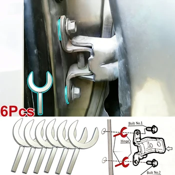 6X Door Hinge Alignment Washer Plate Repair Kit For VW Golf Passat For Audi A4 A6 For BMW 3 Series E90 5 Series Universal 1