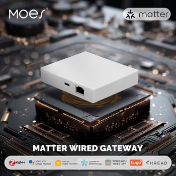 MOES Tuya Zigbee Matter Thread Gateway Smart Home Bridge Matter Hub Support Voice Control Siri Homekit Smartthings Google Alexa 1