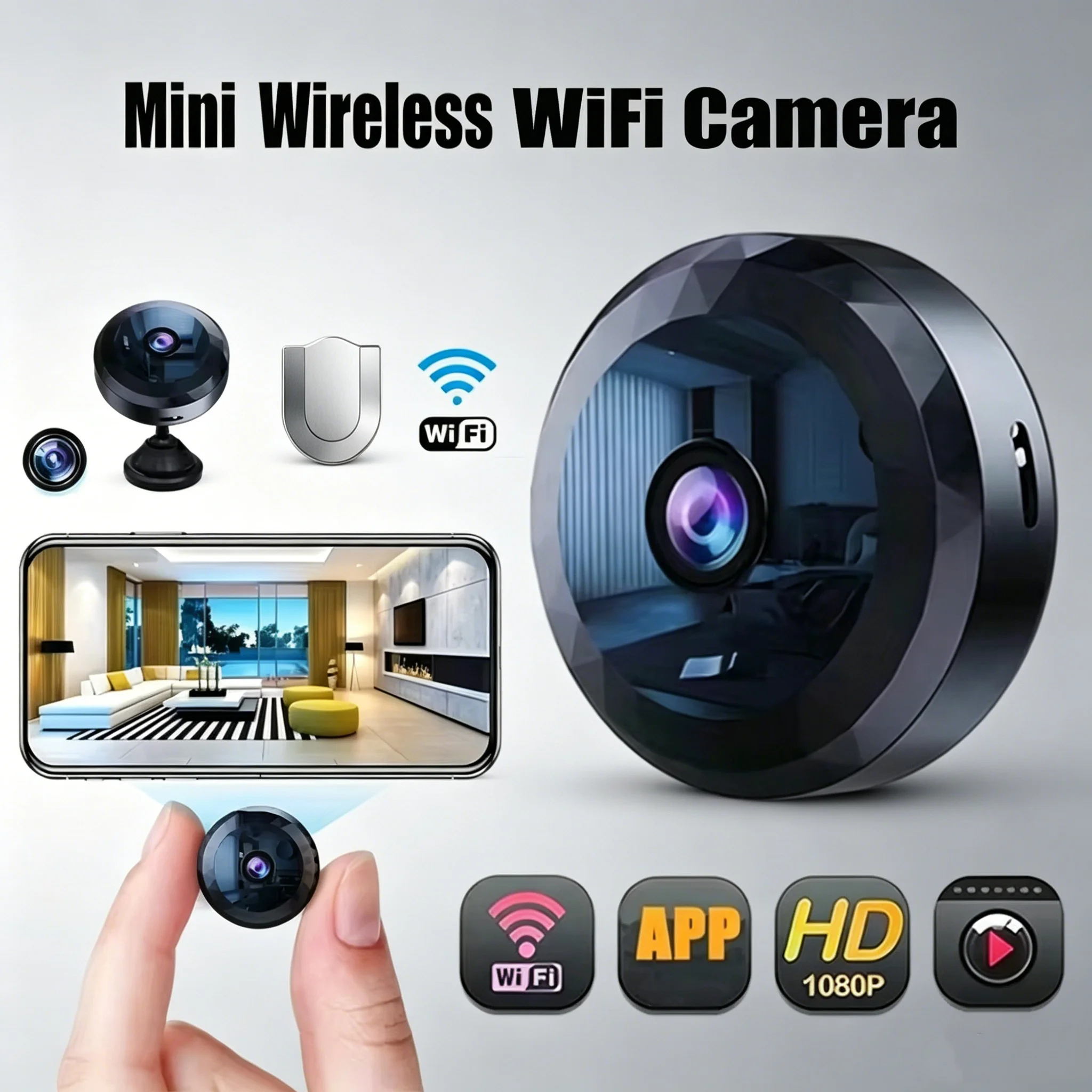 1080P HD Mini Wireless WiFi Camera Babymonitor Home Security Night Version Voice Video Surveillance 360° Human Detection NEW 1