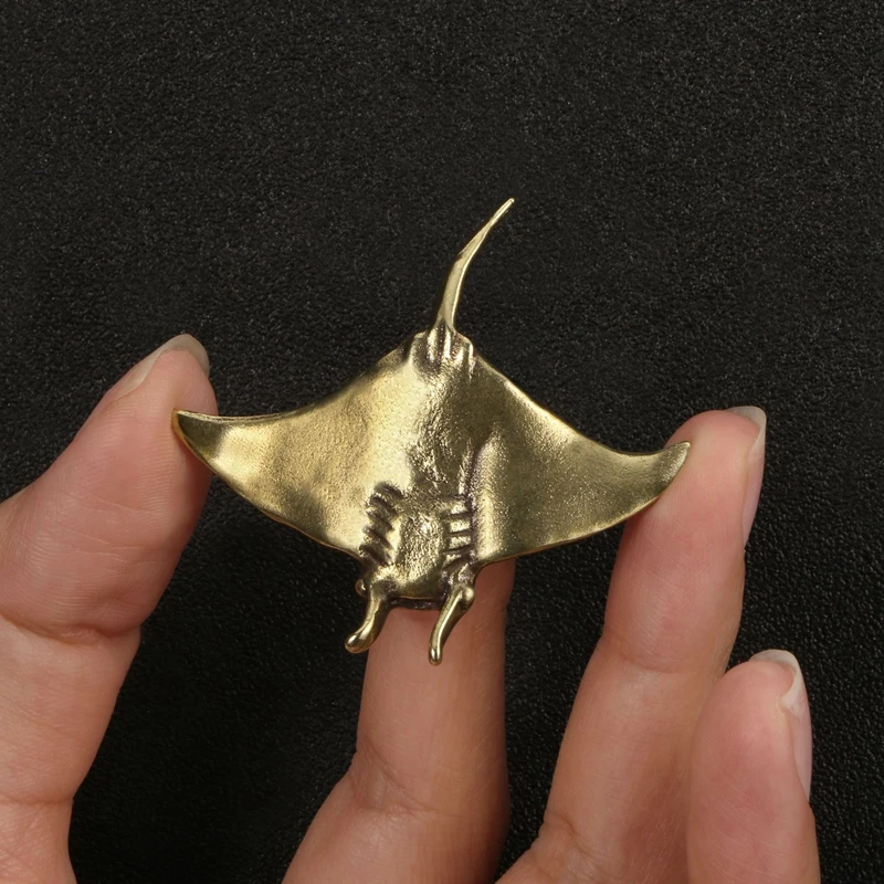Retro Brass Ocean Devil Fish Watching Fishes Sea Animals Model Fishbowl Decoration Action Figures Education Miniature Kids Toys 1