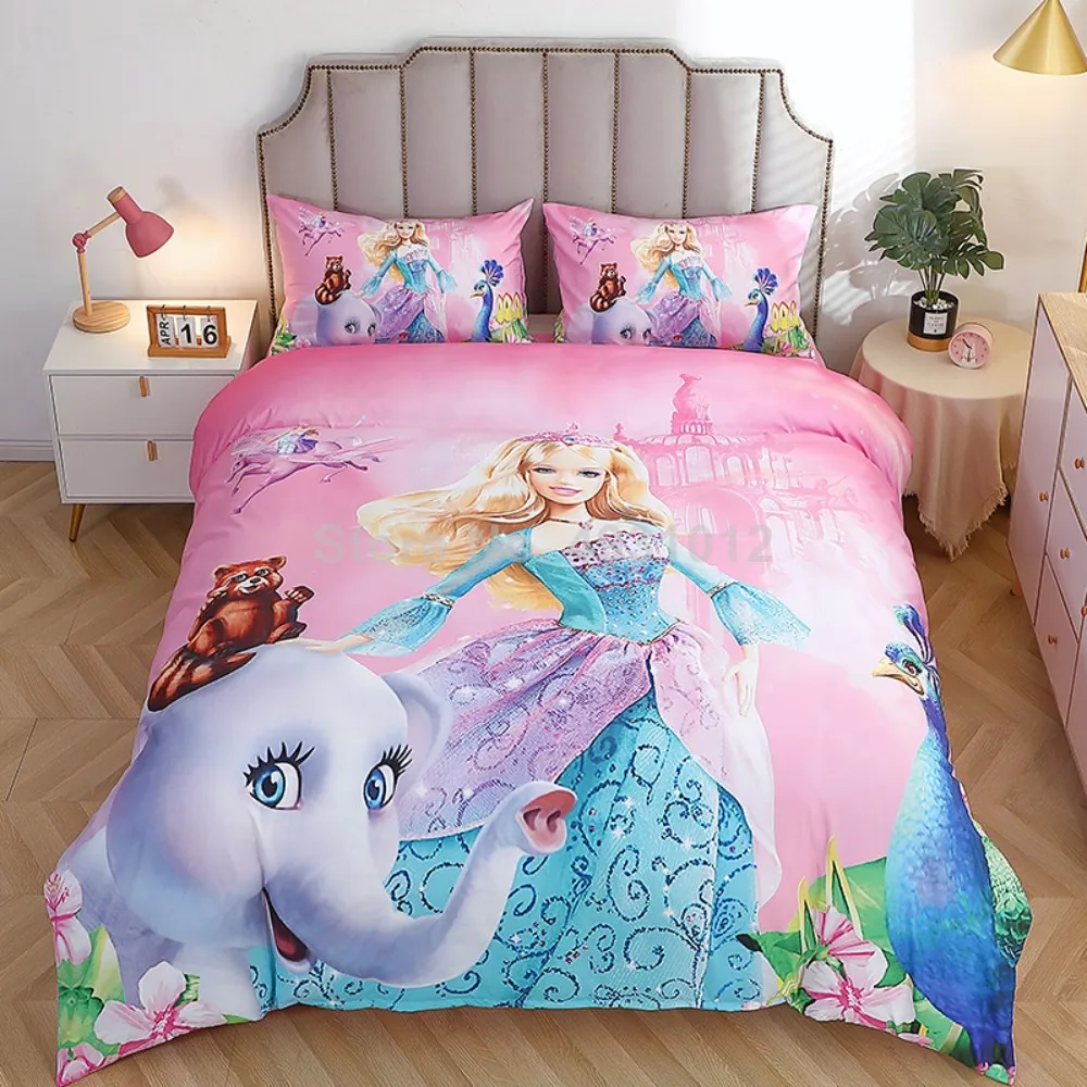 

2023 Disney Cartoon Barbie Princess Duffy Cute Baby Bedding Set Duvet Cover Sets Home Textile for Children Bed Birthday Gift