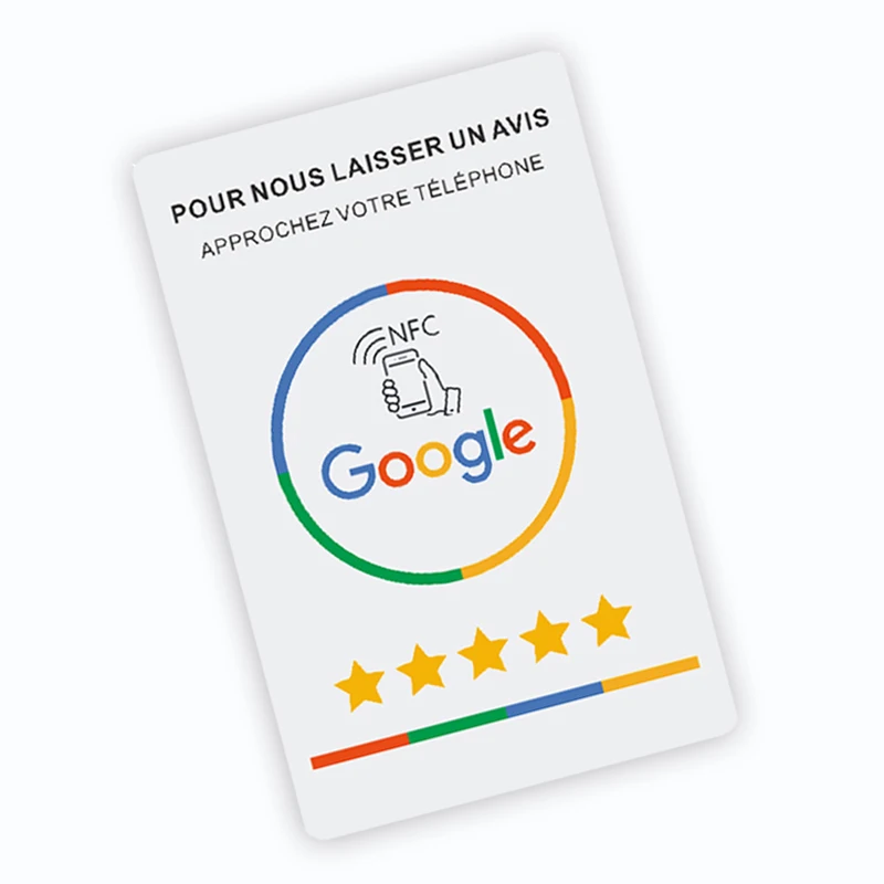 High Quality NFC Google Reviews NFC Card in German Dutch French Spanish English Writing 3