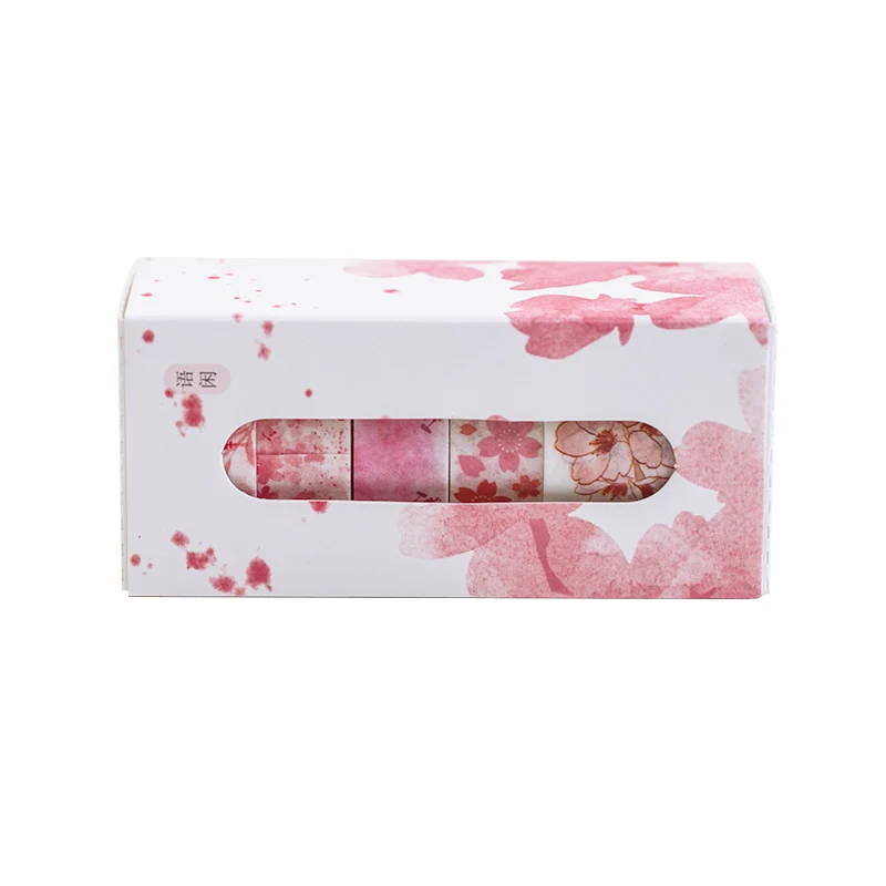 5 개/상자 꽃 Washi 테이프 Scrapbooking 용품 과일 식물 저널 일기 장식 Cinta Adhesiva Decorativa Washi 테이프