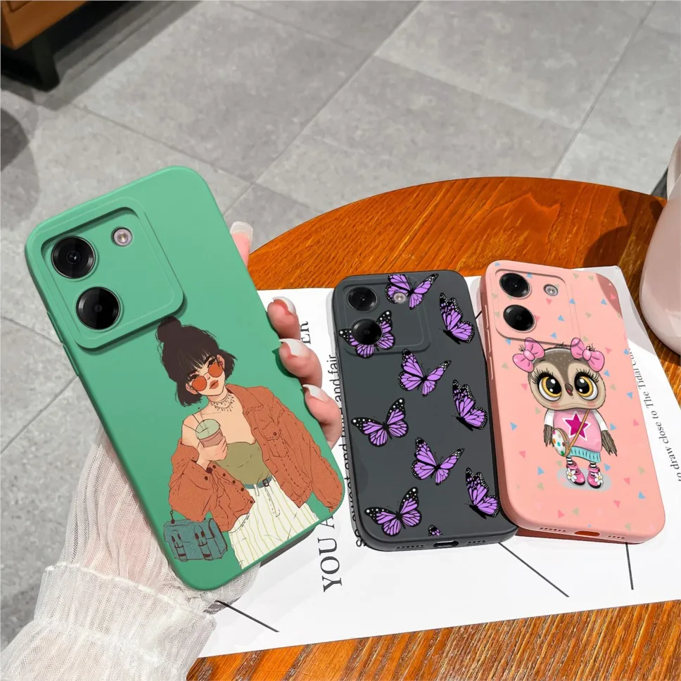 Sweet Girl Soft Liquid Silicone Protective Phone Case Cover