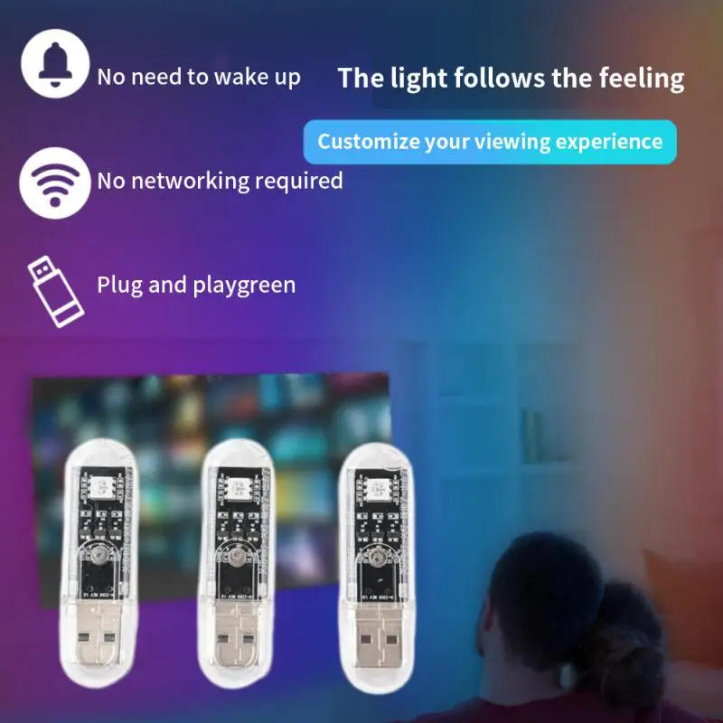 USB LED 야간 조명 지능형 영어 음성 제어 미니 야간 조명, USB 플러그 램프, 책 조명, 작고 둥근 독서 눈