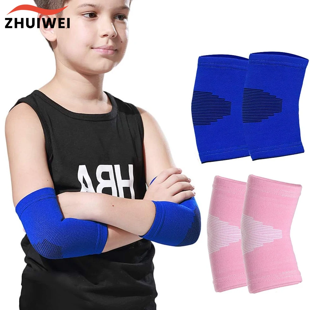 1Pair Kids Knit Elbow Brace Support Compression Arm Protection Sleeves for Volleyball Weightlifting Tennis Tendonitis BEST SELLERS