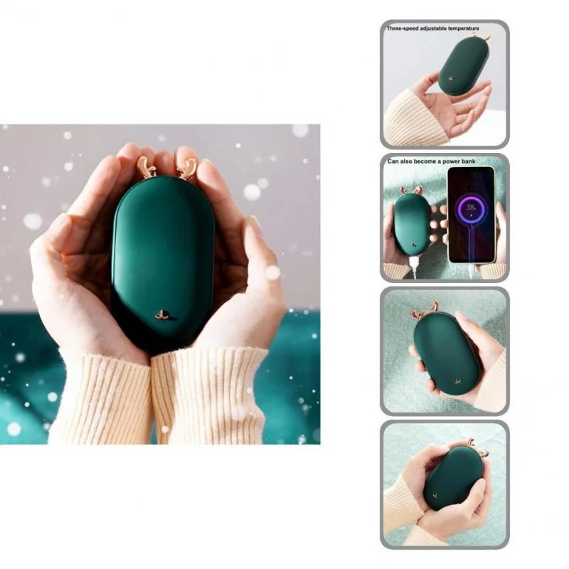 

Durable Useful Aluminum Alloy Heater Battery Pocket Warmer Portable USB Hand Warmer Cute for Cycling