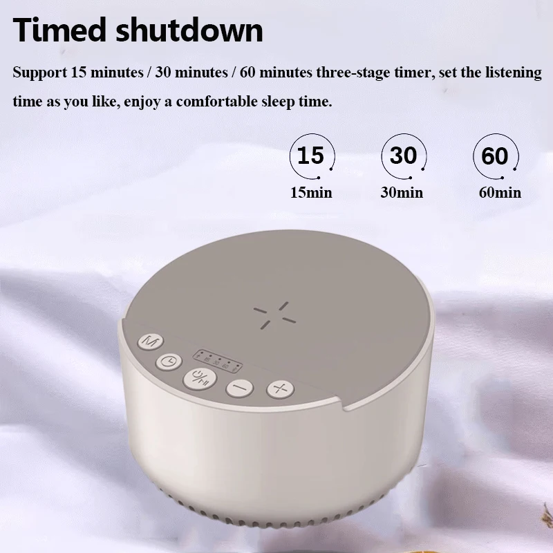 Mini Portable White Noise Bluetooth Speaker Sleep Aid Bluetooth Soundbar 15W Wireless Charging Music Box Support Timed Shutdown