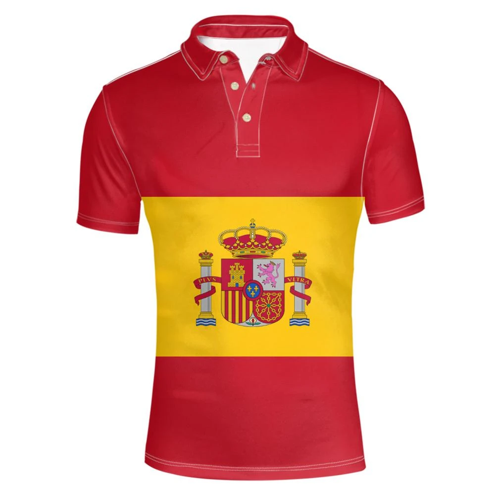 Polo juvenil de España con nombre personalizado, camiseta número, bandera de la nación, país español, universidad, Impresión de foto, logotipo, texto, ropa|Polo| - AliExpress