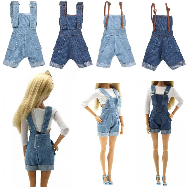 Fashion 1/6 Ken Doll Denim Jumpsuit + T-Shirt Casual Wear 11.5 Men Doll  Clothes
