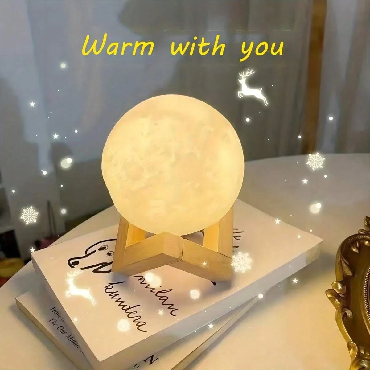 1pc 3D Moon Night Light Warm/Cold White LED Night Light For Children